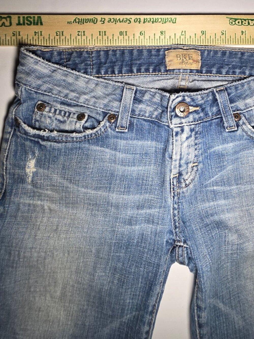 BKE Denim Womens Light Blue Distressed 5 Pocket Shorts Size 27 - Picture 7 of 12